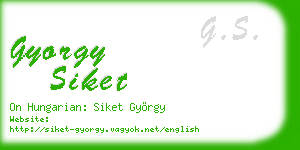 gyorgy siket business card